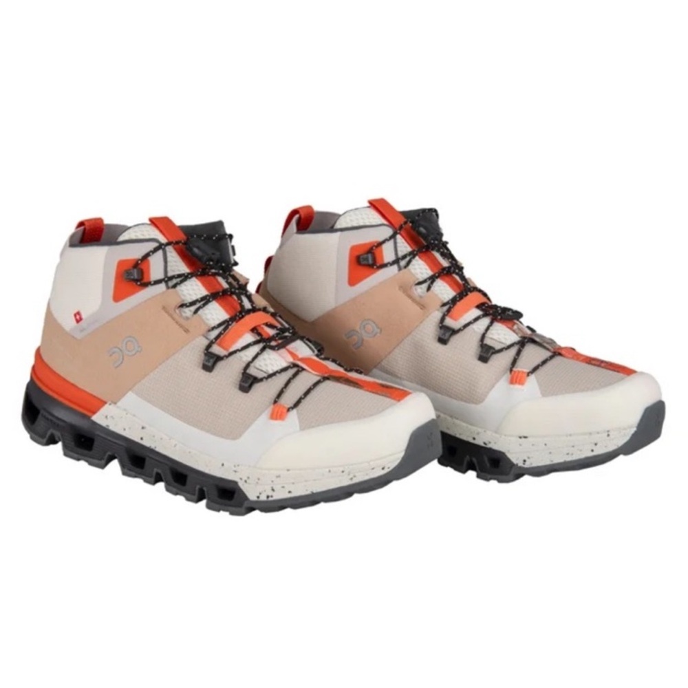 On Running Men's Cream and Orange Athletic Shoes